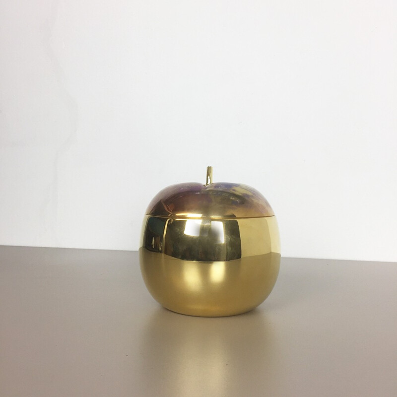 Vintage plastic ice cube bucket in the shape of an apple by Fredo Therm, Switzerland 1970