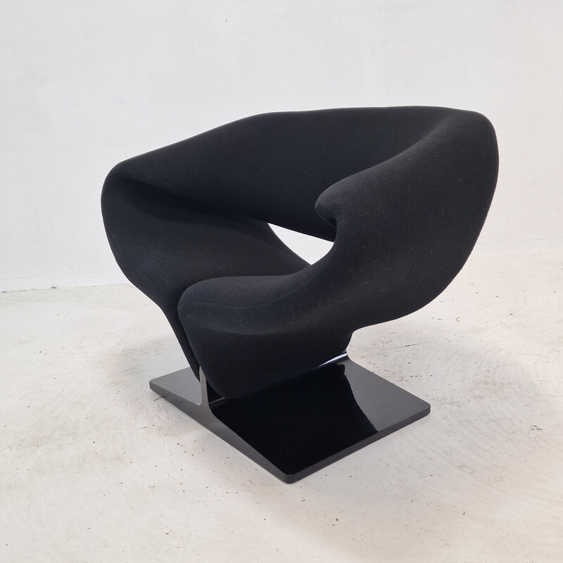Vintage Ribbon armchair and ottoman by Pierre Paulin for Artifort, 1980s