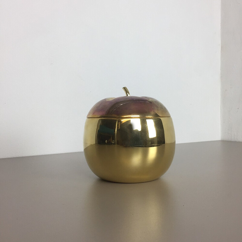 Vintage plastic ice cube bucket in the shape of an apple by Fredo Therm, Switzerland 1970