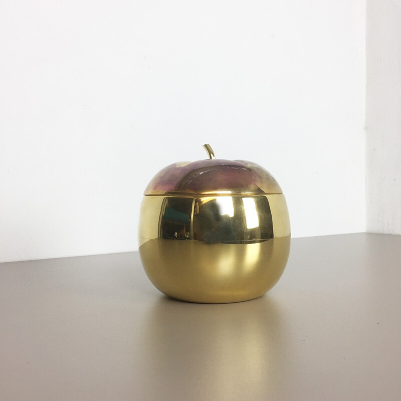 Cubitera vintage de plástico grueso con forma de manzana de Fredo Therm, Suiza 1970