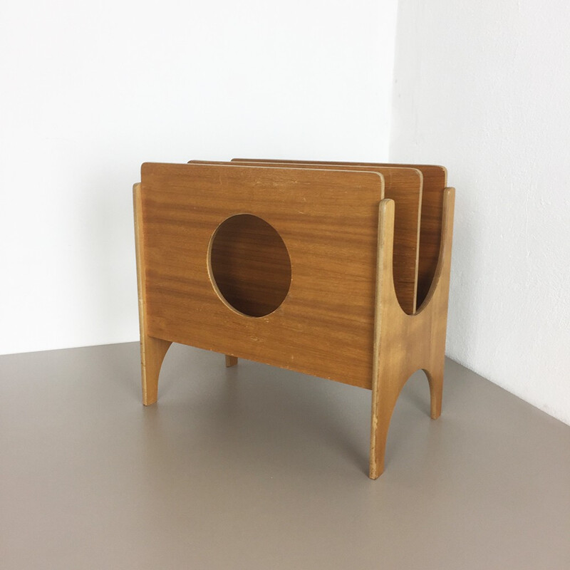 Danish walnut magazine rack - 1970s