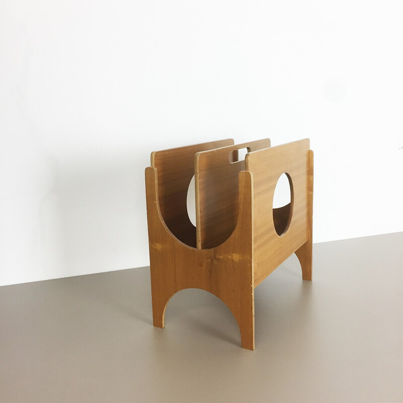 Danish walnut magazine rack - 1970s