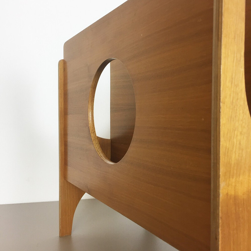 Danish walnut magazine rack - 1970s