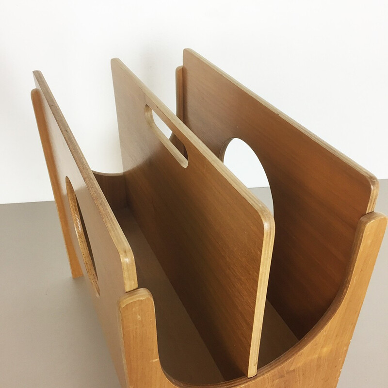 Danish walnut magazine rack - 1970s