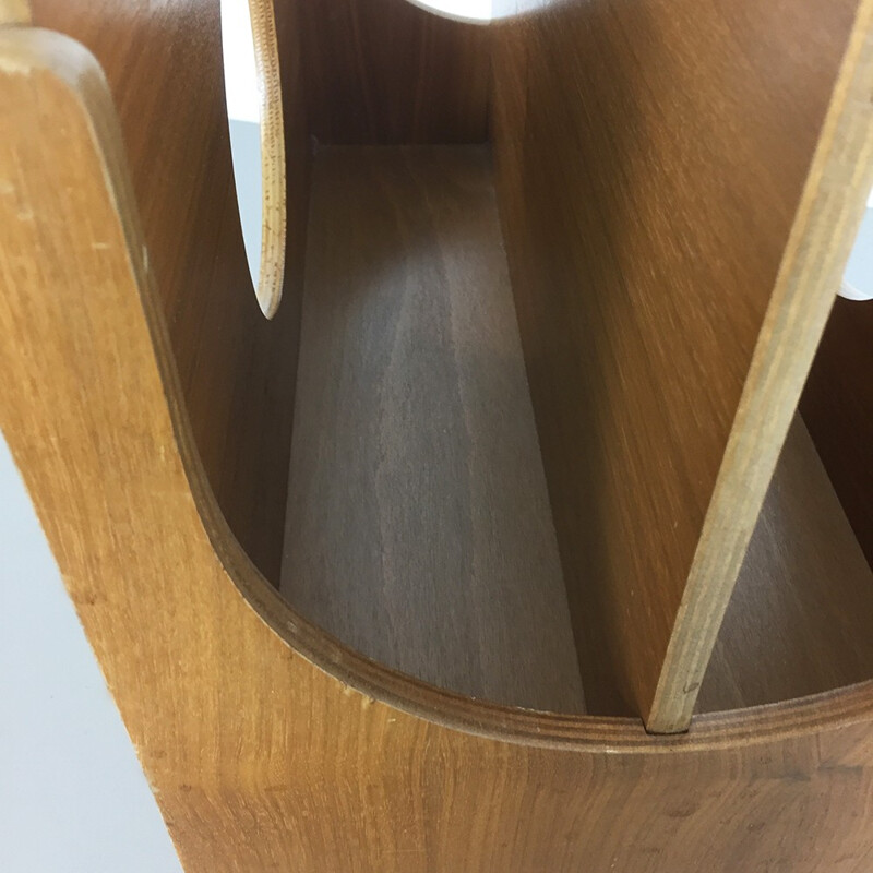 Danish walnut magazine rack - 1970s