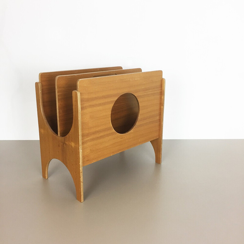 Danish walnut magazine rack - 1970s