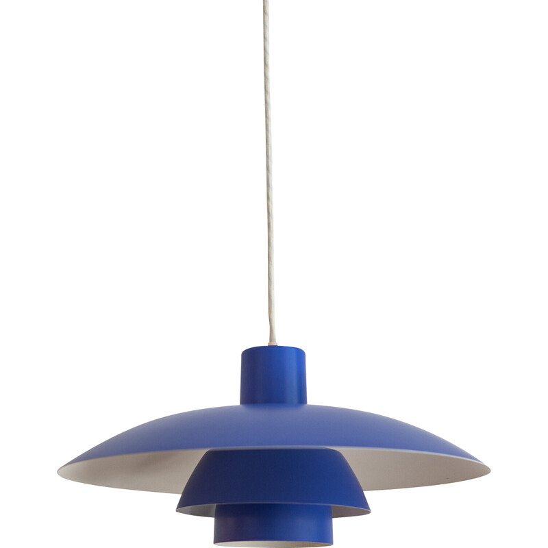 Vintage blauw en oranje Ph 4/3 hanglamp van Poul Henningsen voor Louis Poulsen, Denemarken 1971