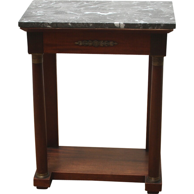 Wood and marble vintage serving table