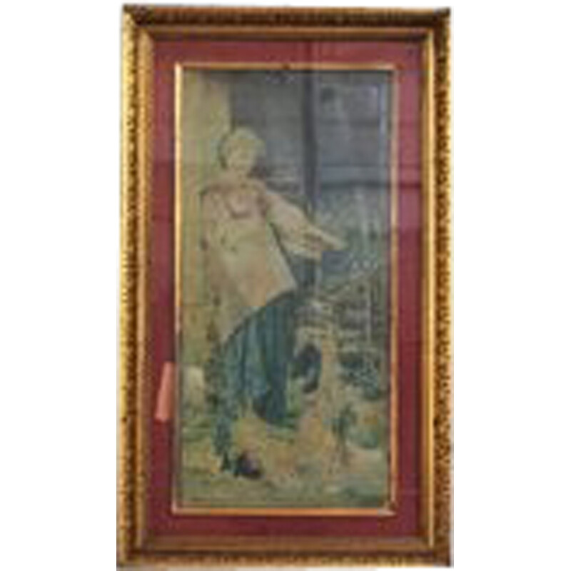 Italian vintage painting with frame, 1920s