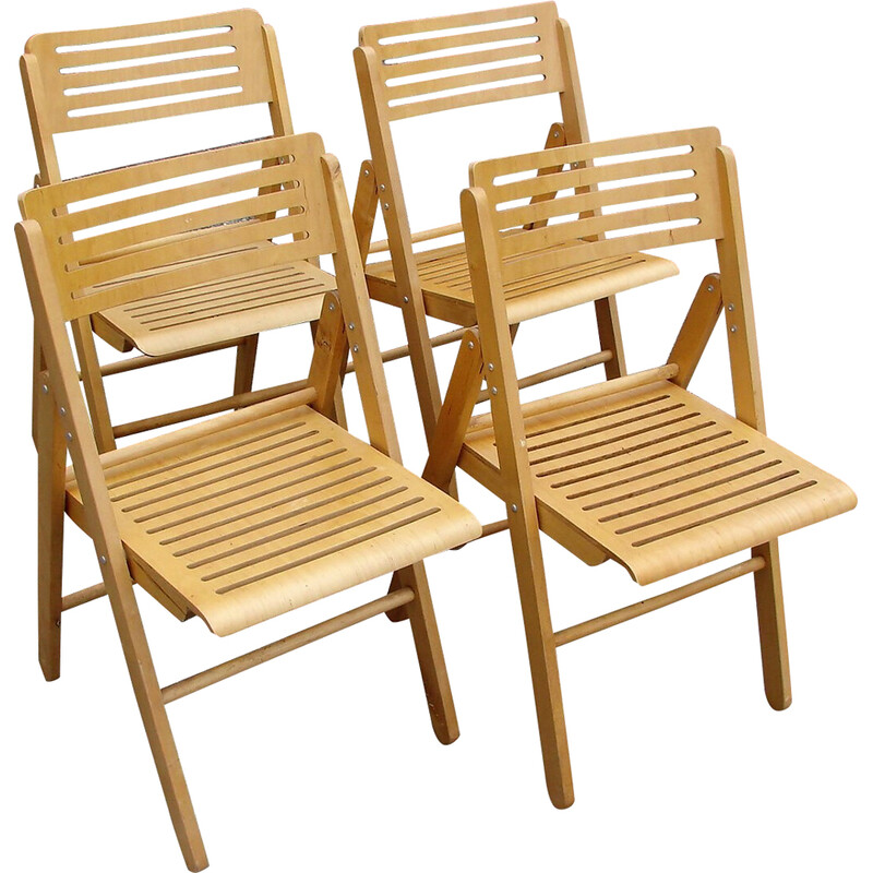 Set di 4 sedie pieghevoli vintage, anni '80