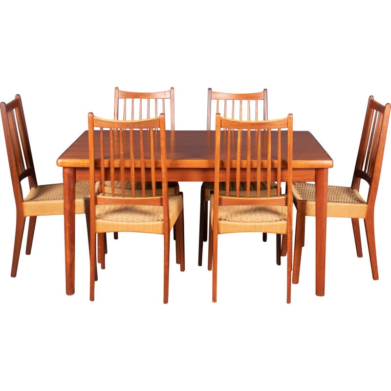 Vintage Danish teak dining set by Arne Hovmand Olsen, 1960s