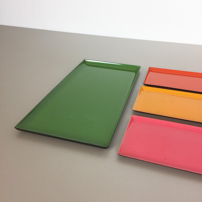 Set of 8 mid century multicolor tray elements - 1960s