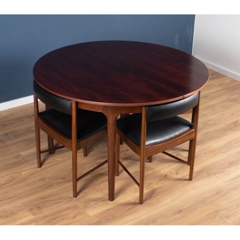 Vintage round rosewood dining set by Tom Robertson for A.H. McIntosh, 1960s