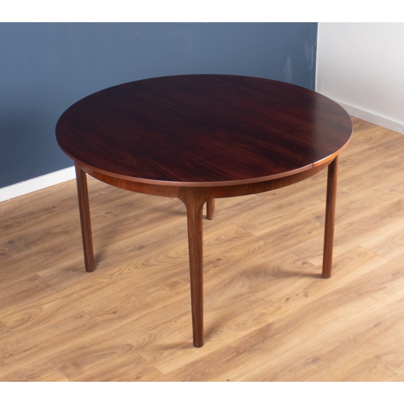 Vintage round rosewood dining set by Tom Robertson for A.H. McIntosh, 1960s