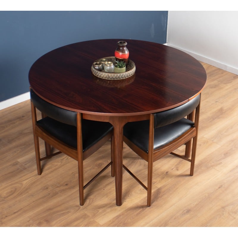 Vintage round rosewood dining set by Tom Robertson for A.H. McIntosh, 1960s