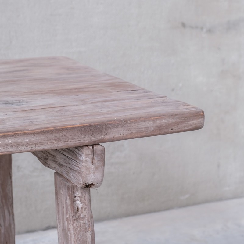 Vintage stained pine console table, Belgium 1920s