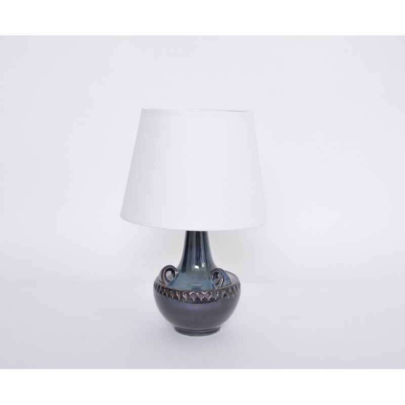 Dänische Vintage-Lampe aus blauem Steingut Modell 1059 von Einar Johansen für Soholm