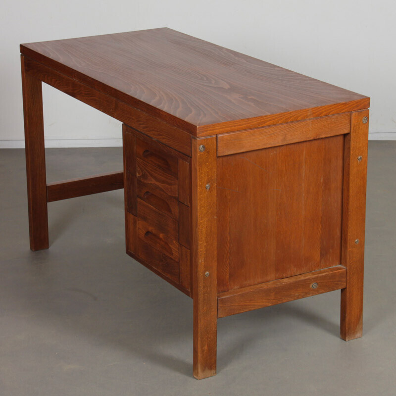 Vintage houten bureau, 1970