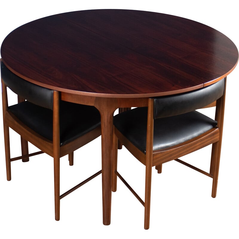 Vintage round rosewood dining set by Tom Robertson for A.H. McIntosh, 1960s