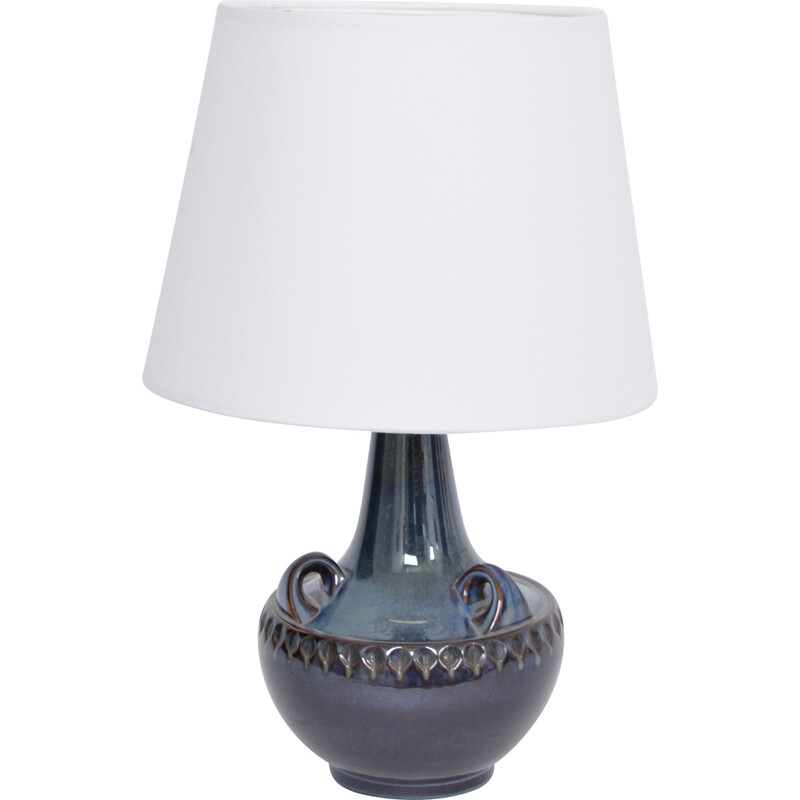 Dänische Vintage-Lampe aus blauem Steingut Modell 1059 von Einar Johansen für Soholm