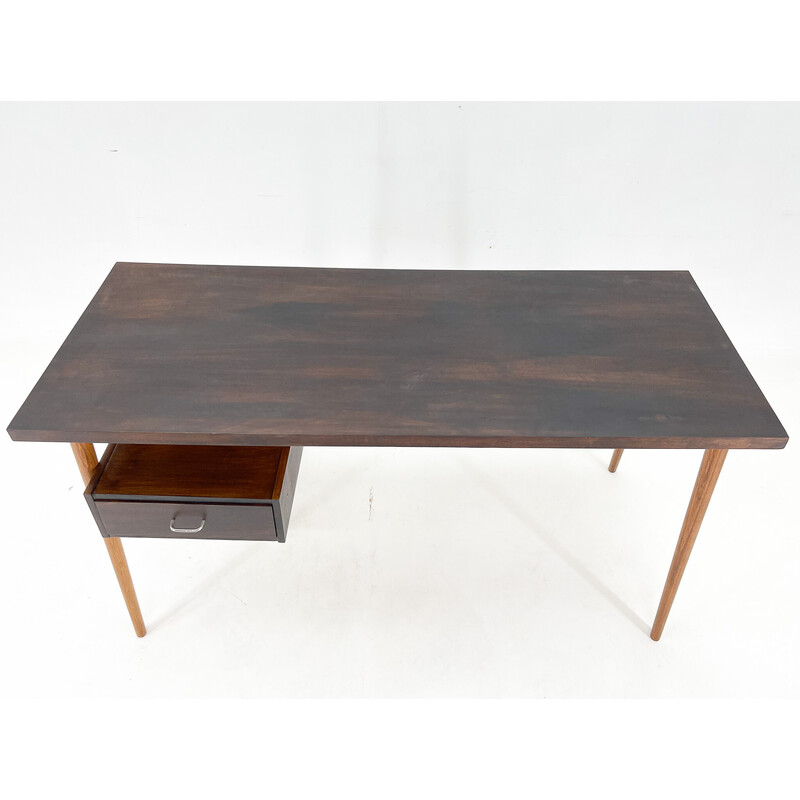 Mid-century writing desk with one floating drawer, Czechoslovakia 1970