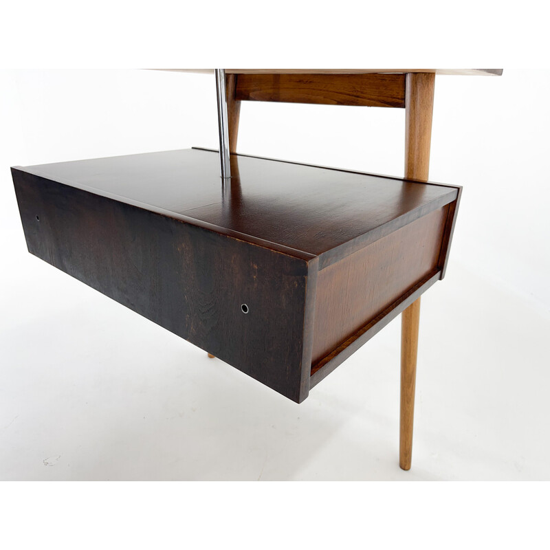 Mid-century writing desk with one floating drawer, Czechoslovakia 1970