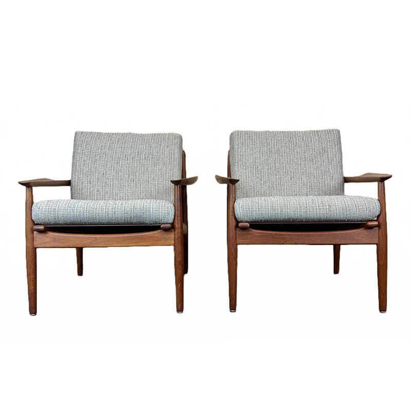 Pair of vintage teak armchairs by Svend Aage Eriksen for Glostrup Design, 1960-1970