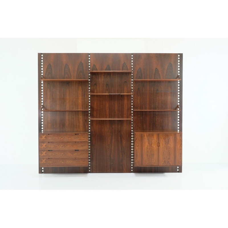 Vintage wooden wall unit by Comolli Marco for Mobilia, Italy 1960