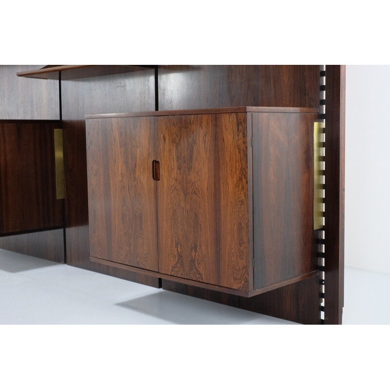 Vintage wooden wall unit by Comolli Marco for Mobilia, Italy 1960