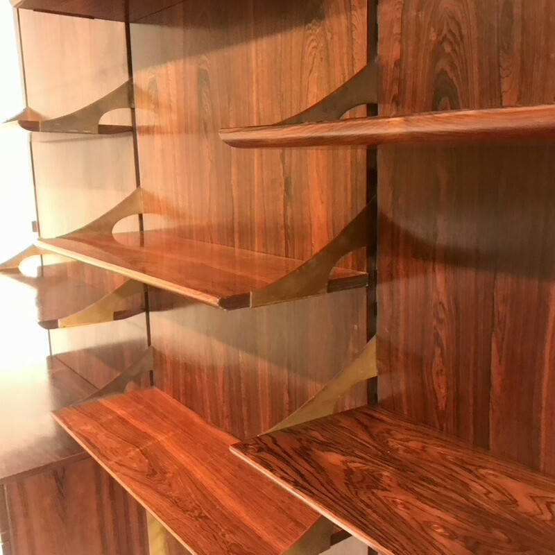 Vintage wooden wall unit by Comolli Marco for Mobilia, Italy 1960