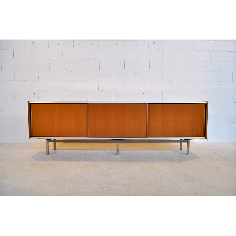 Sideboard in mahogany and aluminum, Georges FRYDMAN - 1960s