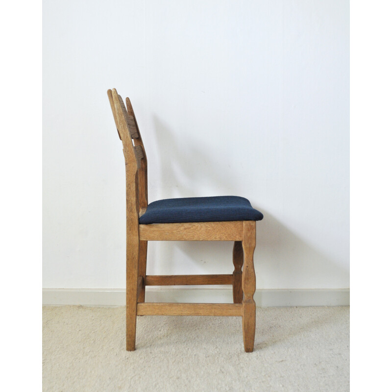 Conjunto de 4 cadeiras de jantar vintage em madeira de carvalho de Henning Kjaernulf