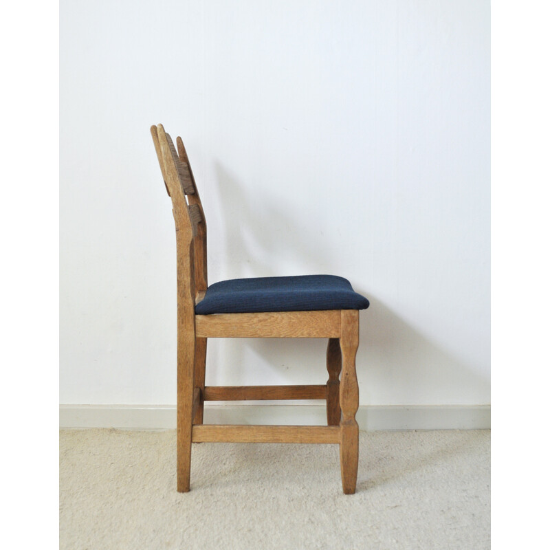 Set of 4 vintage oakwood dining chairs by Henning Kjaernulf