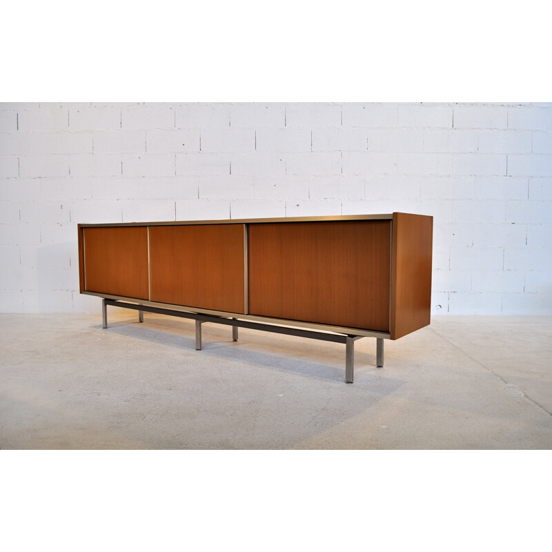 Sideboard in mahogany and aluminum, Georges FRYDMAN - 1960s