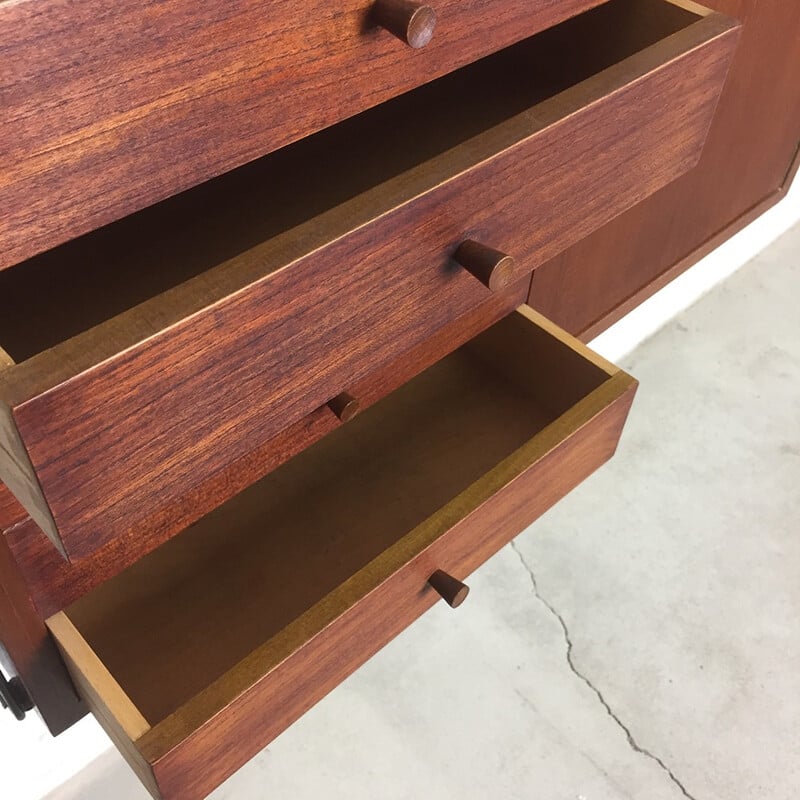 Wall Unit in Teak with Cabinets by Nisse Strinning for String Design AB - 1960s