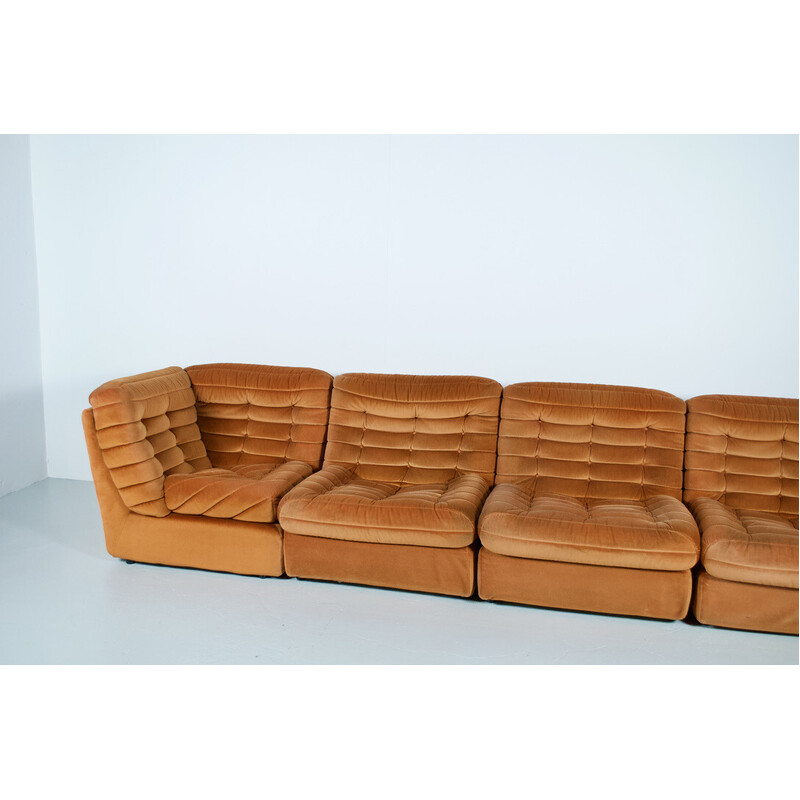 Set van 4 vintage modulaire fauteuils in oranje bekleding, 1970