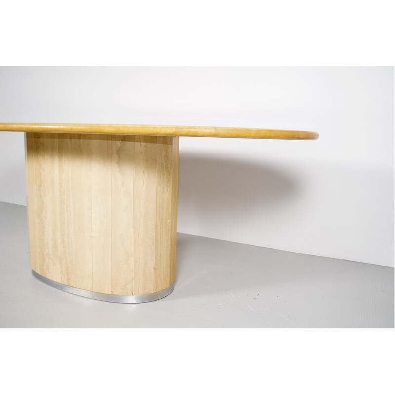 Table vintage en travertin par Jean Charles, 1970