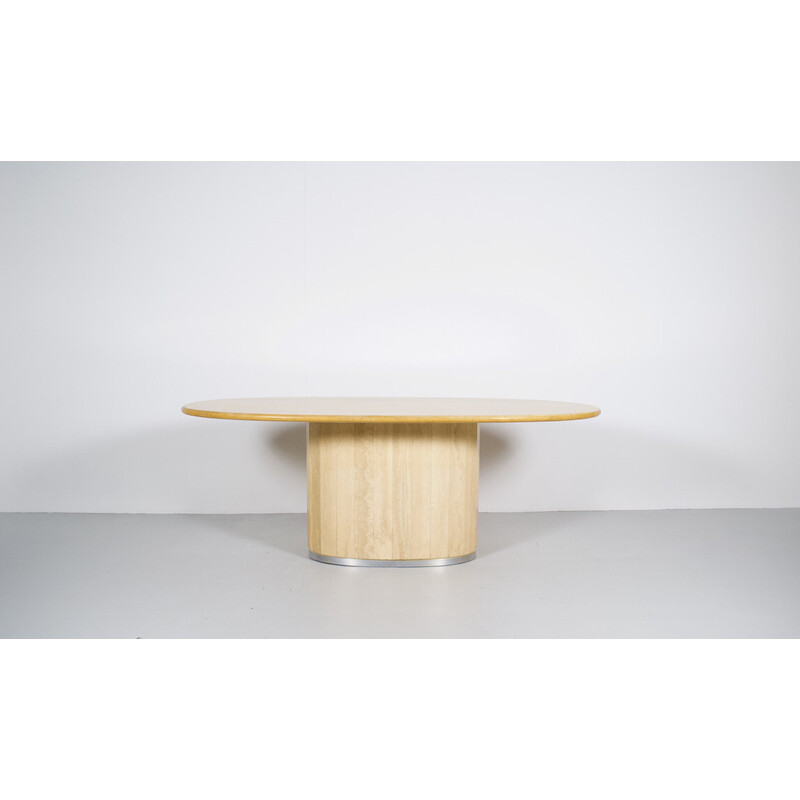 Table vintage en travertin par Jean Charles, 1970