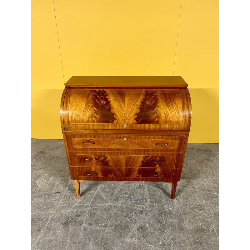 Swedish vintage roll-top secretary by Egon Ostergaard, 1960s