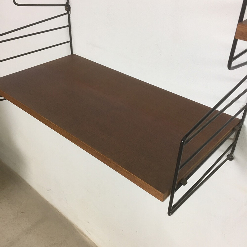 Teak Wall Unit with several pannels by Nisse Strinning for String Sweden - 1960s