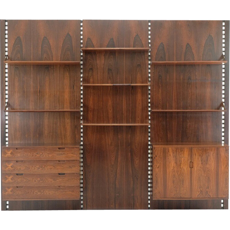 Vintage wooden wall unit by Comolli Marco for Mobilia, Italy 1960