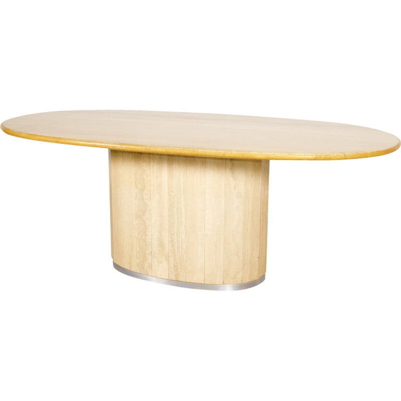 Table vintage en travertin par Jean Charles, 1970