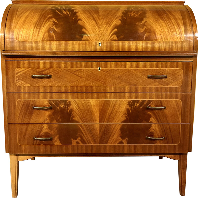 Swedish vintage roll-top secretary by Egon Ostergaard, 1960s