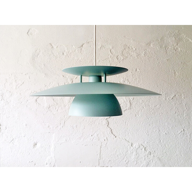 Danish vintage layered metal pendant lamp, 1980s