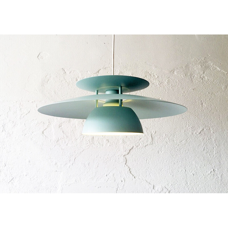 Danish vintage layered metal pendant lamp, 1980s