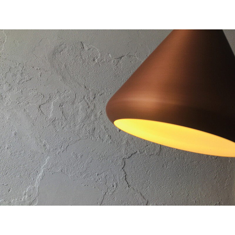 Danish vintage coppered metal pendant lamp