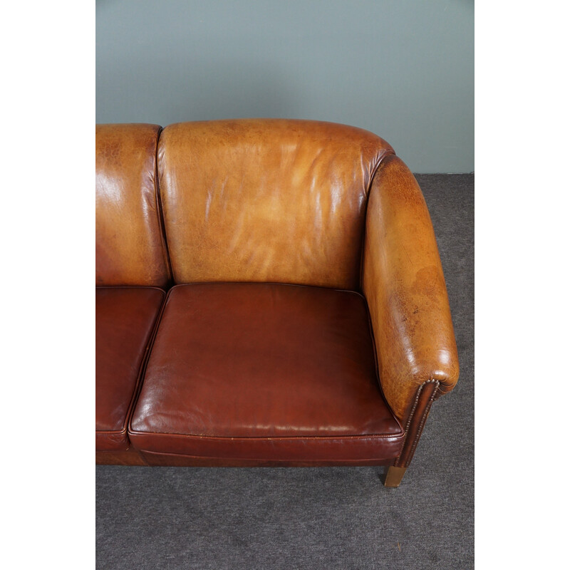 Vintage colored sheep leather 2 seater sofa