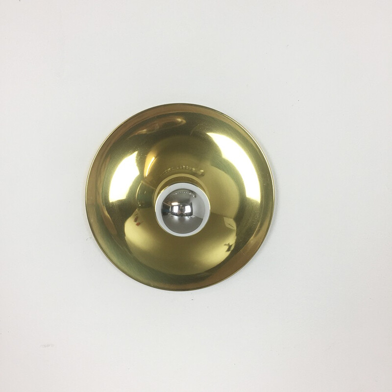 Modernist brass german disc wall light made by COSACK Ligths - 1960s