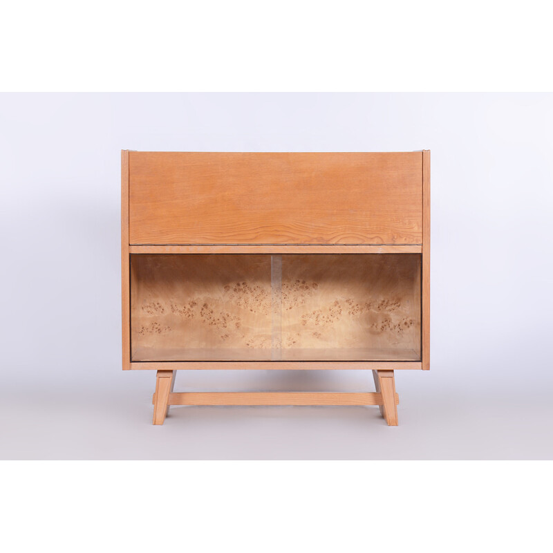 Vintage ashwood bookcase by Krasna Jizba, Czechoslovakia 1950