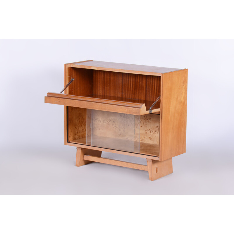 Vintage ashwood bookcase by Krasna Jizba, Czechoslovakia 1950